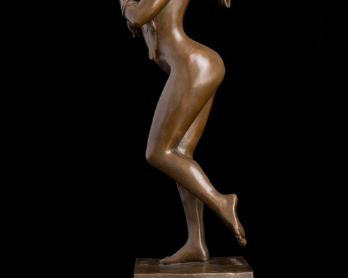 ブロンズ風女性裸体像 樹脂製で軽量 彫刻 ハンドメイド 美術品 高さ約25cm 0_17d1b052ad77954cd23a5dcb5de3