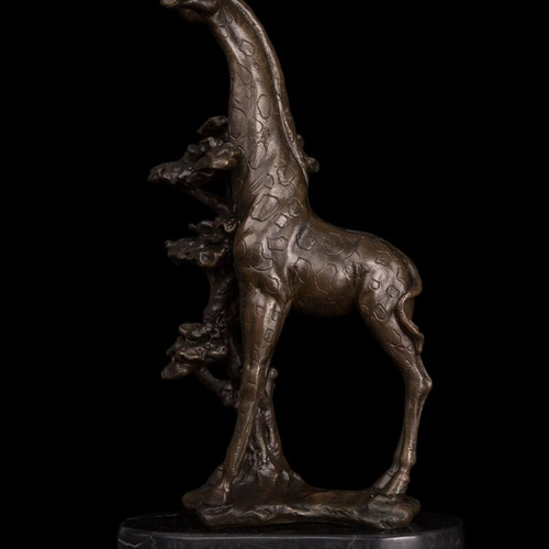 動物ブロンズ像 キリン 28.5cm名品 インテリア家具 置物 彫刻 銅像