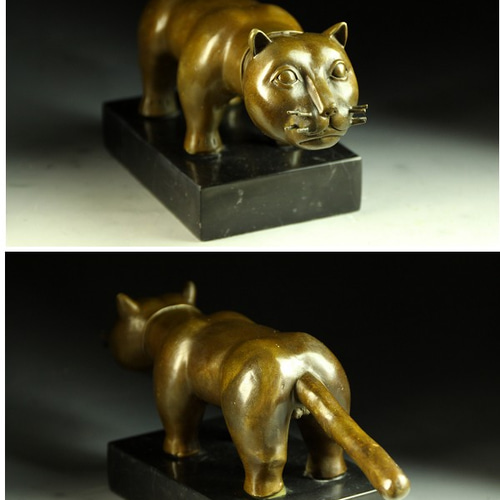 大人気ブロンズ像 太い猫 Botero 名品 インテリア家具 置物 彫刻 銅像