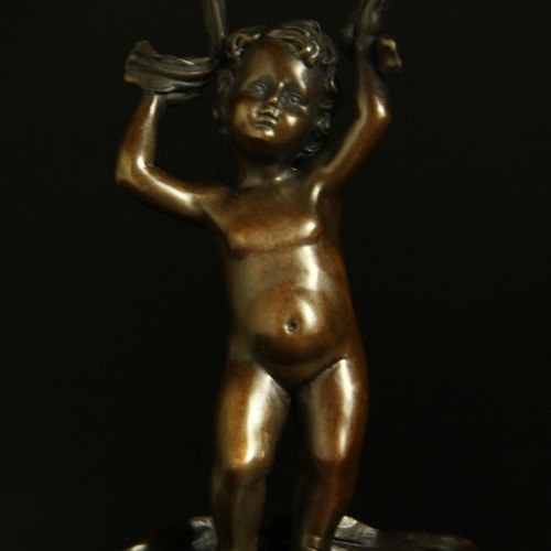 超可愛ブロンズ像 子供 26cmA.Moreau 大名品 インテリア家具 置物 彫刻