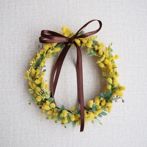 【購入依頼♡M】　ミモザリース　55cm mimosa / ミモザ】 フラワーリースSS | Little Gardener