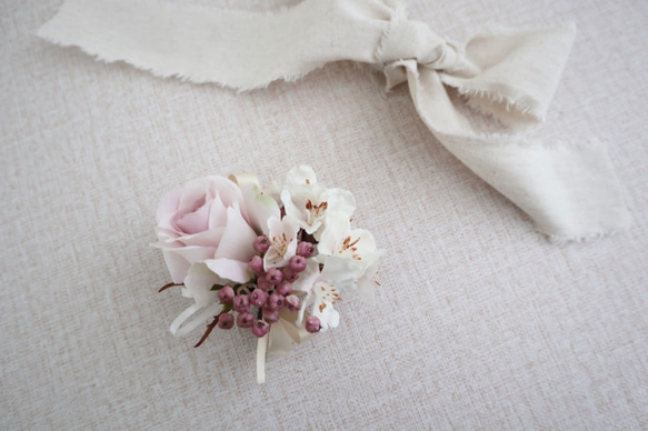【yuki様オーダー品】桜とバラの花衣コサージュ2点セット（親子ペアサイズ） 1枚目の画像