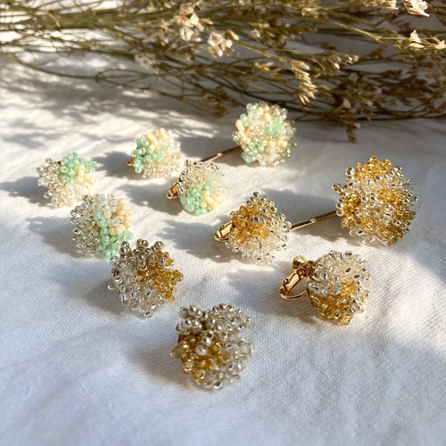 初心者OK ビーズキット» ビーズブーケ ポニーフック ミント ポニー