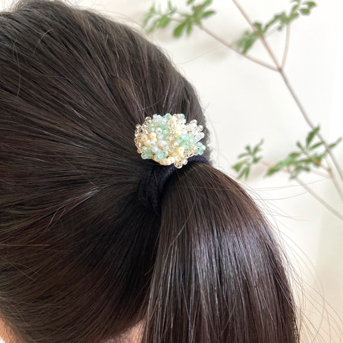 初心者OK ビーズキット» ビーズブーケ ポニーフック ミント ポニー