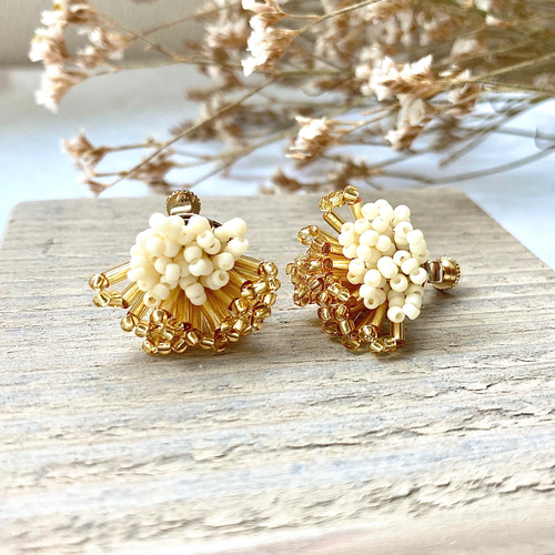 【1206】竹ビーズのピアス／イヤリング 1206】竹ビーズのピアス／イヤリング ピアス 【1206】竹ビーズのピアス