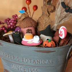 【1点限定作品】ハロウィンガロンのティーパーティー2021秋＊粘土 2枚目の画像