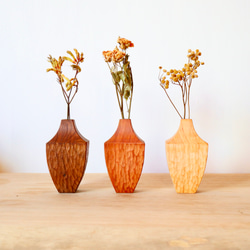 花器　花瓶　一輪挿し　フラワーベース【Bタイプ（ウォールナット材）】(生花、ドライフラワー共用) 4枚目の画像