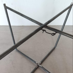 アイアン八角形テーブル　折りたたみ　天板60cm　高さ35cm　ちゃぶ台　ローテーブル　什器 3枚目の画像