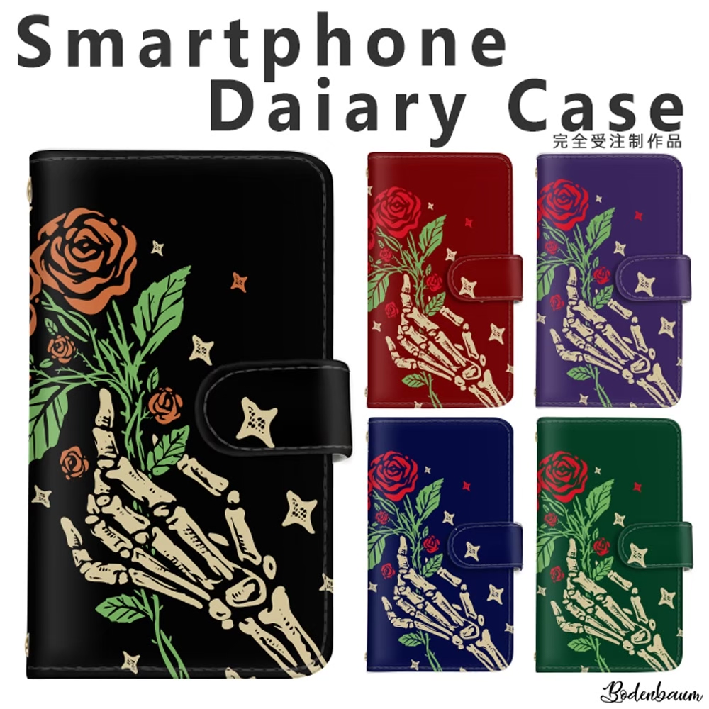 & Blake】UK発!手帳型スマホケース 送関込【Harper Skull/ドクロ