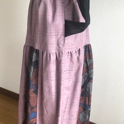 着物リメイク　紬のギャザースカート 3枚目の画像