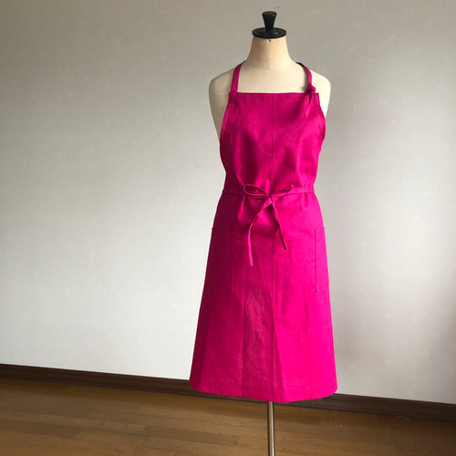 おしゃれなカラーエプロン (ショッキングピンク) エプロン Sewingroom