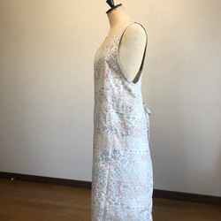 着物リメイク　紬からのエプロンドレス　(オフ白) 3枚目の画像