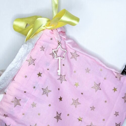 STARLIGHT・ポーチ・ 着物・ピンク、アイボリーと黄色・可愛い 7枚目の画像