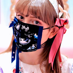 PRINCESS・マスクファッション・コットン・青と黒 2枚目の画像
