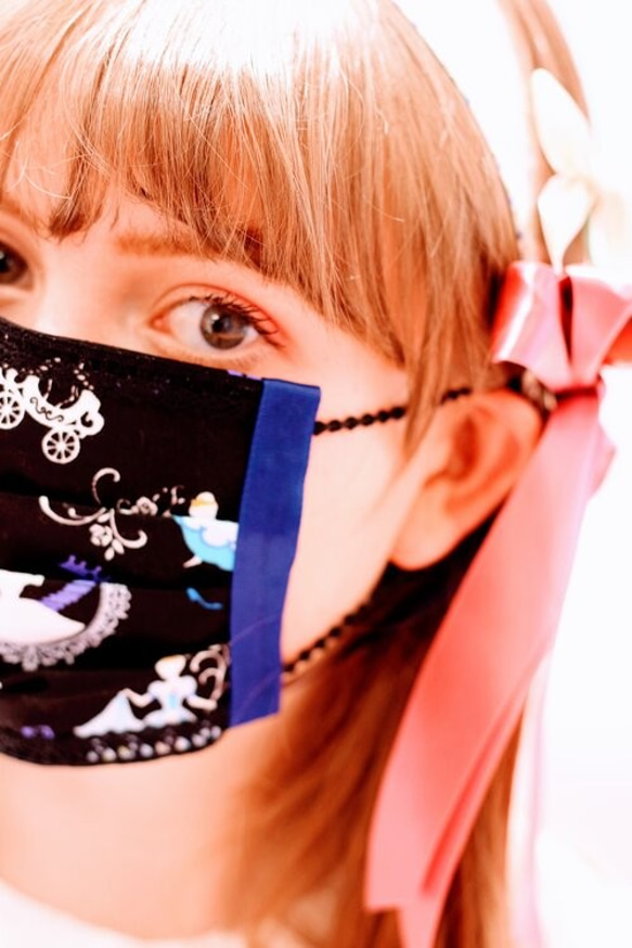 PRINCESS・マスクファッション・コットン・青と黒 7枚目の画像