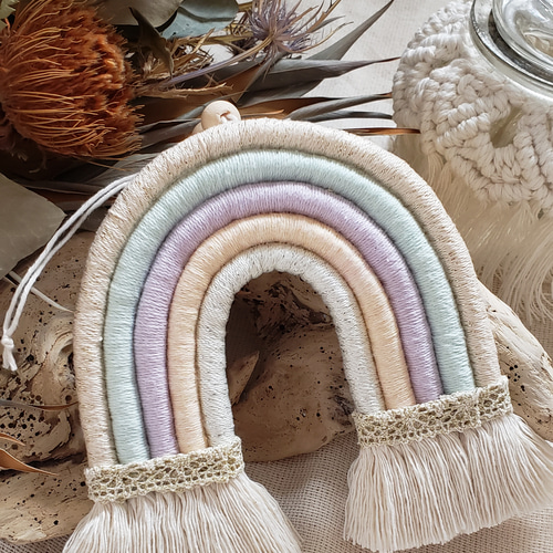 マクラメレインボー サイズL タペストリー・壁掛け Sae.macrame
