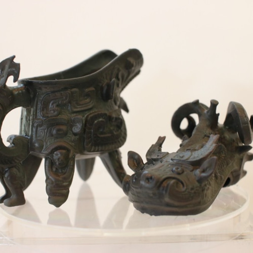 美術品】中国青銅器 縮小レプリカ【手のひらサイズ】 その他置物