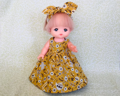 リバーシブル》ノースリーブロングドレス メルちゃんの服 おもちゃ