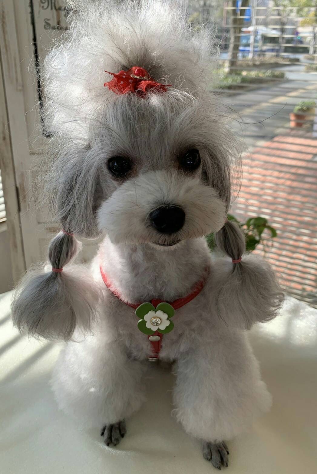 小型犬用　MEARISオリジナル本革ハーネス(受注製作)    キラキラ文字ネーム入り(6文字まで)