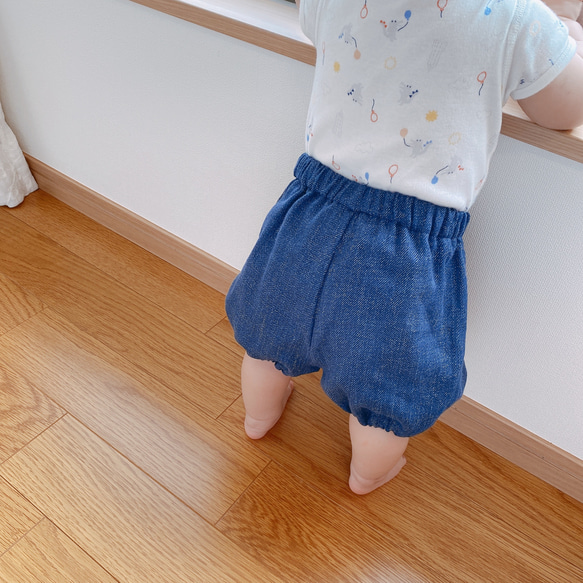 ダブルガーゼのやさしいデニム柄パンツ◎ 8枚目の画像