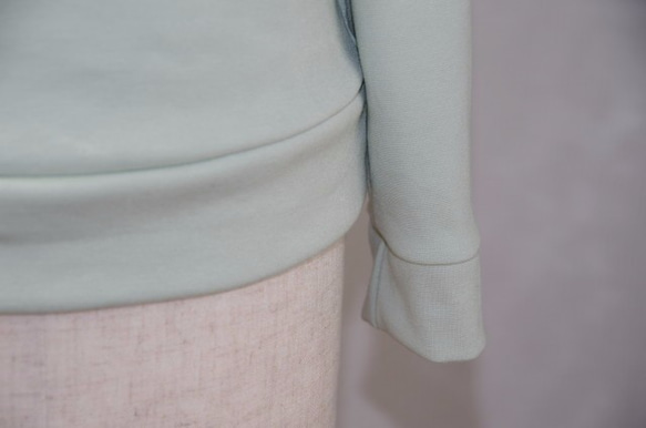 女性らいし襟のカットソー　　9AR　薄エメラルドグリーン 5枚目の画像