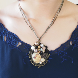 Vintage Angel with Cotton Pearl Necklace　【N-9】 2枚目の画像