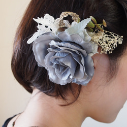 Wedding* VIntage BLue Flower Head Dress 1枚目の画像