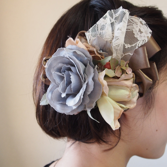 Wedding* Blue Flower Head Dress 5枚目の画像