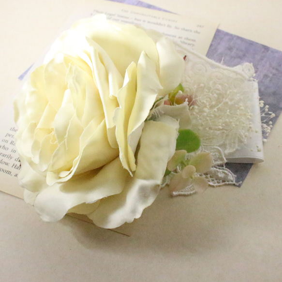 Wedding* White flower ヘッドドレス【HD05】 2枚目の画像