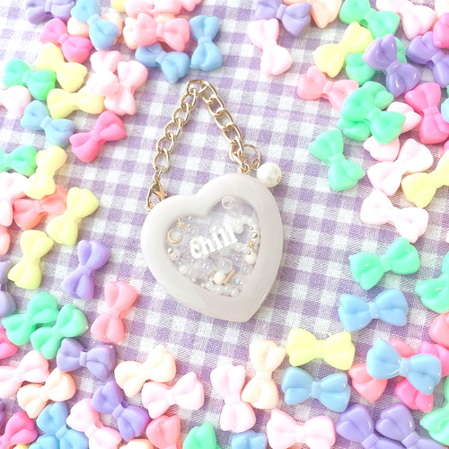 オリジナルチェーンハートシェイカー♡韓国 cihll ミルクティーカラー 