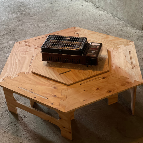 ヘキサゴンテーブル キャンプテーブル ローテーブル アウトドア