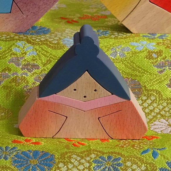 かわいいおひな様　雛人形　桃の節句　木製　木工　組木人形　手作り　-2 5枚目の画像