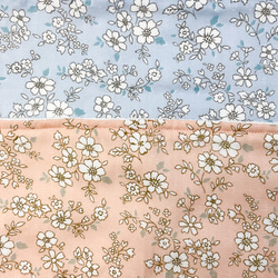 2枚セット♡ループ付きタオル　ふんわりガーゼ　花柄（ピーチピンク＆サックス） 5枚目の画像