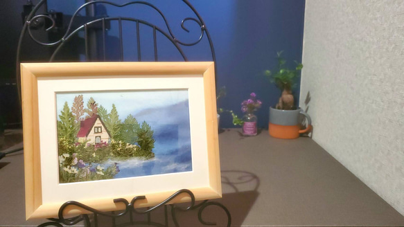 風景押し花額 押し花額アート