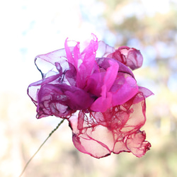 ローズピンク｜カラフルオーガンジーのアートフラワー【造花】 5枚目の画像