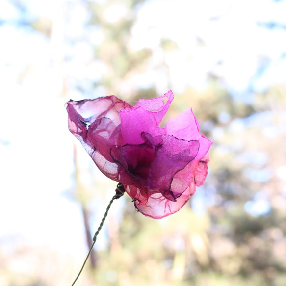 ローズピンク｜カラフルオーガンジーのアートフラワー【造花】 9枚目の画像