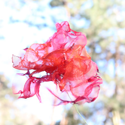 オレンジ 火花｜カラフルオーガンジーのアートフラワー【造花】 4枚目の画像