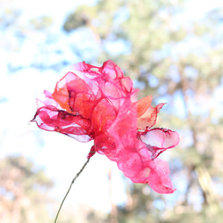 オレンジ 火花｜カラフルオーガンジーのアートフラワー【造花】 7枚目の画像