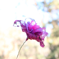 ピンクパープル②｜カラフルオーガンジーのアートフラワー【造花】 9枚目の画像