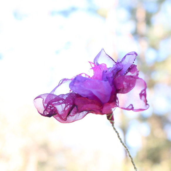 ピンクパープル②｜カラフルオーガンジーのアートフラワー【造花】 10枚目の画像