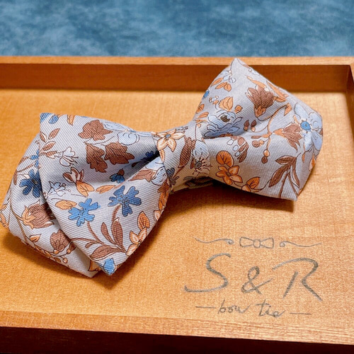 蝶ネクタイ 花柄(水色) 結婚式 二次会 ネクタイ・蝶ネクタイ S&R ｴｽ