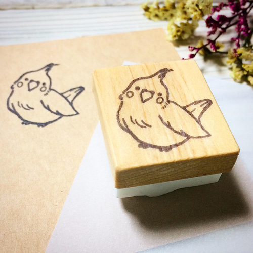 ちょこんと可愛いオカメインコの消しゴムはんこ はんこ