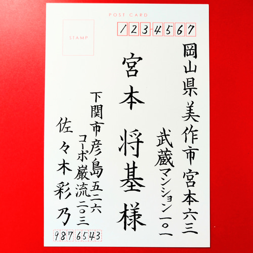 葉書の代筆いたします(宛名書含) 書道 てがみ屋 暖 通販 12340304