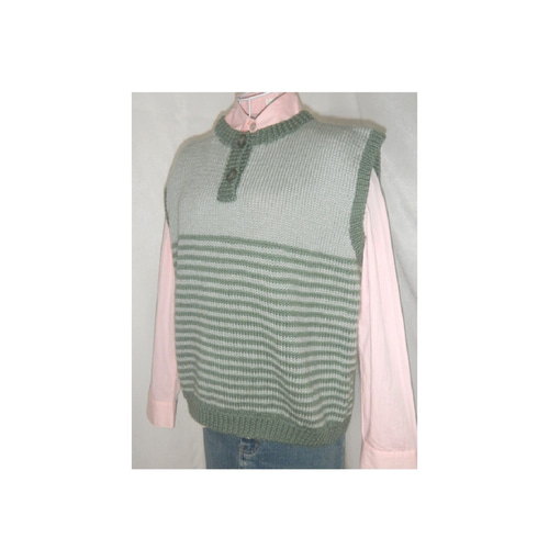 手編み　ヘンリーネックのベスト Ravelry: P. 14 Henley-neck vest ヘンリーネックのベスト