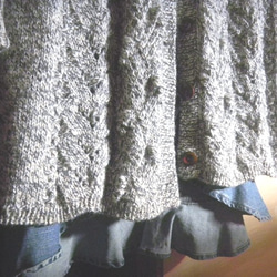 手編み＊丈長めカーディガン＊日本製ウール１００％ 5枚目の画像