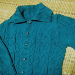 手編み＊カーディガン＊日本製ウール１００％ 6枚目の画像