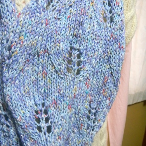 手編みスヌード＊コットン混・ブルー系 スヌード さと 通販 4594806