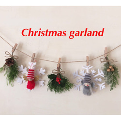 再販！★クリスマス ★雪の妖精　ガーランド ナチュラルガーランド　フレッシュグリーン　 1枚目の画像