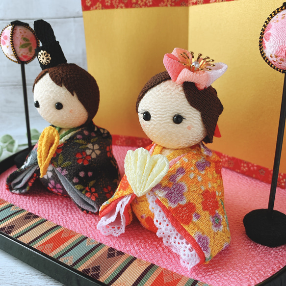SOLD】現代風 おひなさま ひな人形 ちりめん 桃の節句 その他