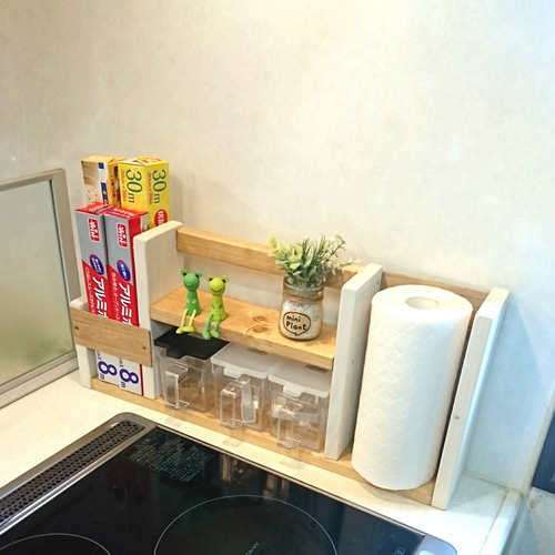 CUCINA キッチン用品 ①ペーパーホルダー②スパイスラック(2段) 楽天